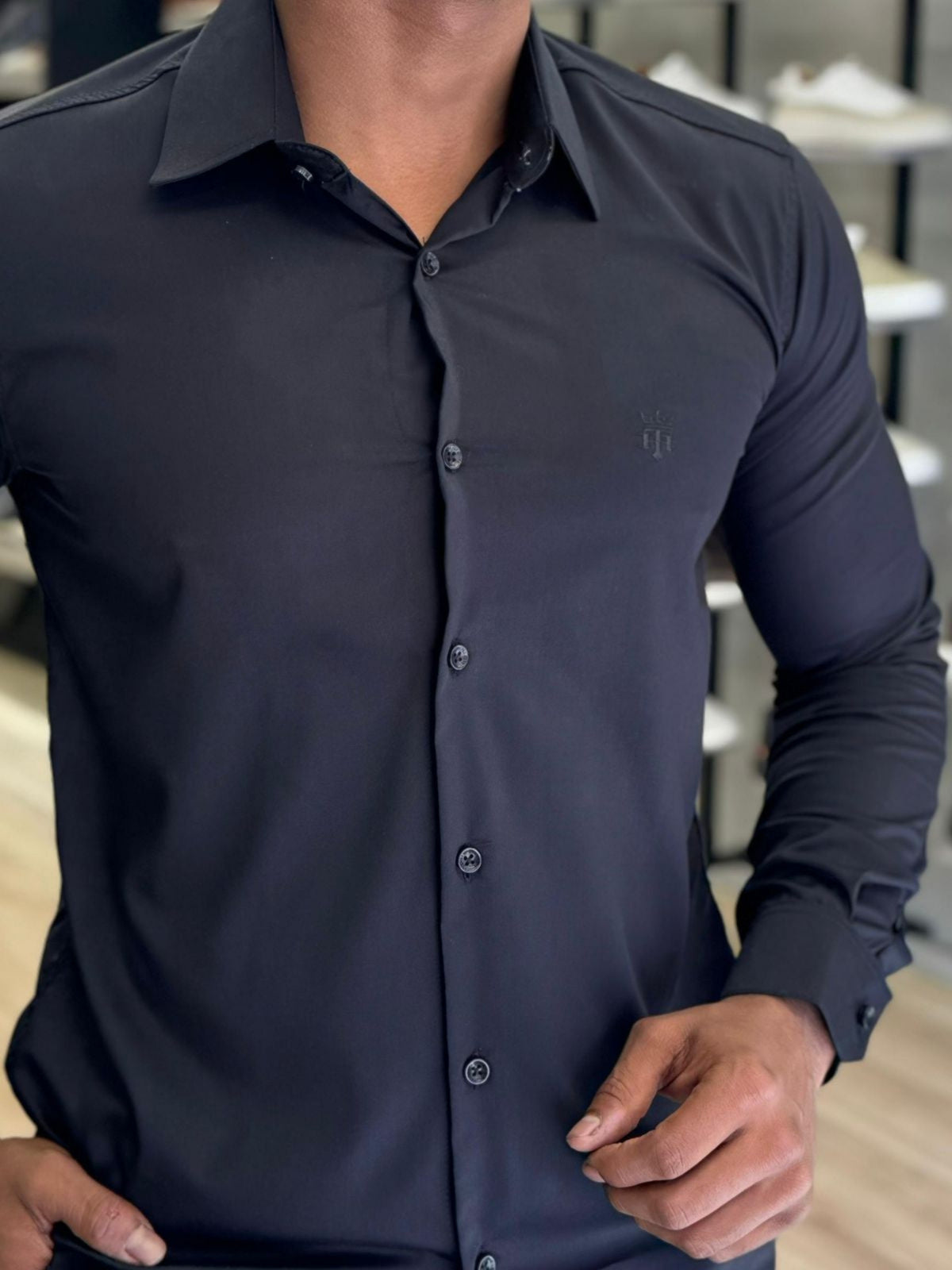 Camisa Social Acetinada Fibra de Bambú Manga Longa True Hero
