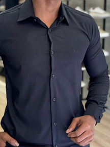 Camisa Social Acetinada Fibra de Bambú Manga Longa True Hero