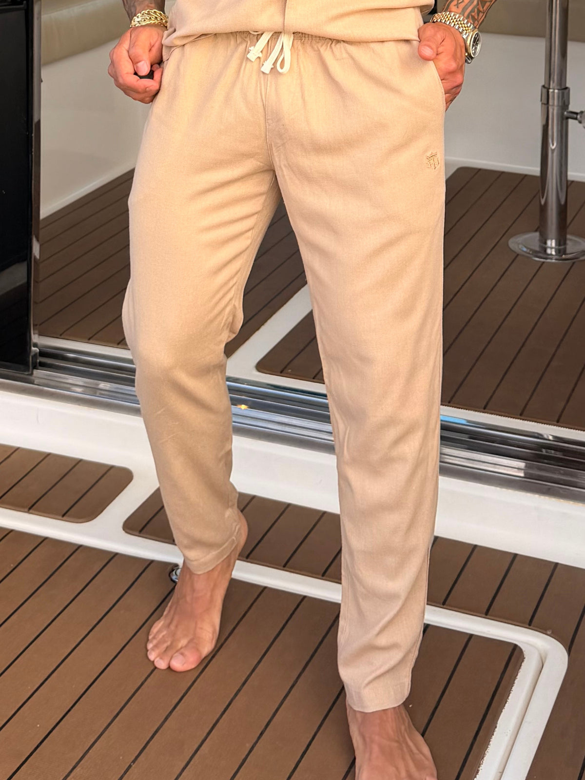 Calça de Linho com Elastano Super Premium