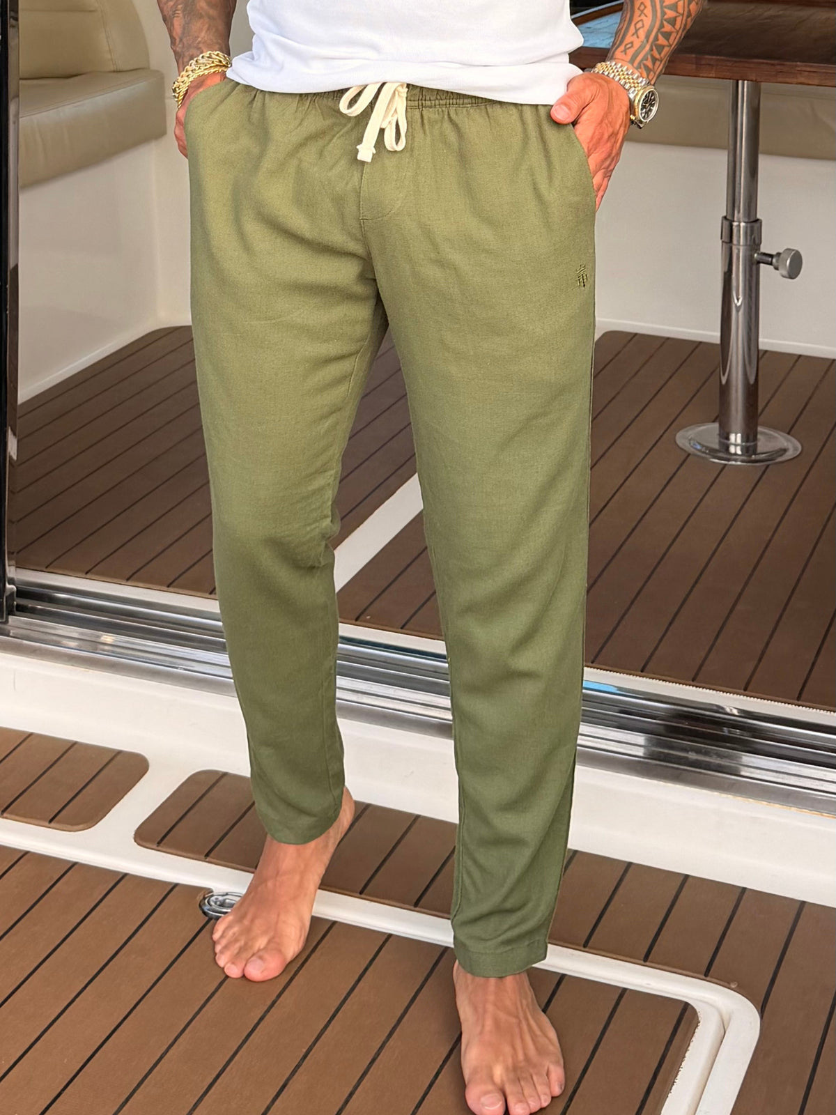 Calça de Linho com Elastano Super Premium