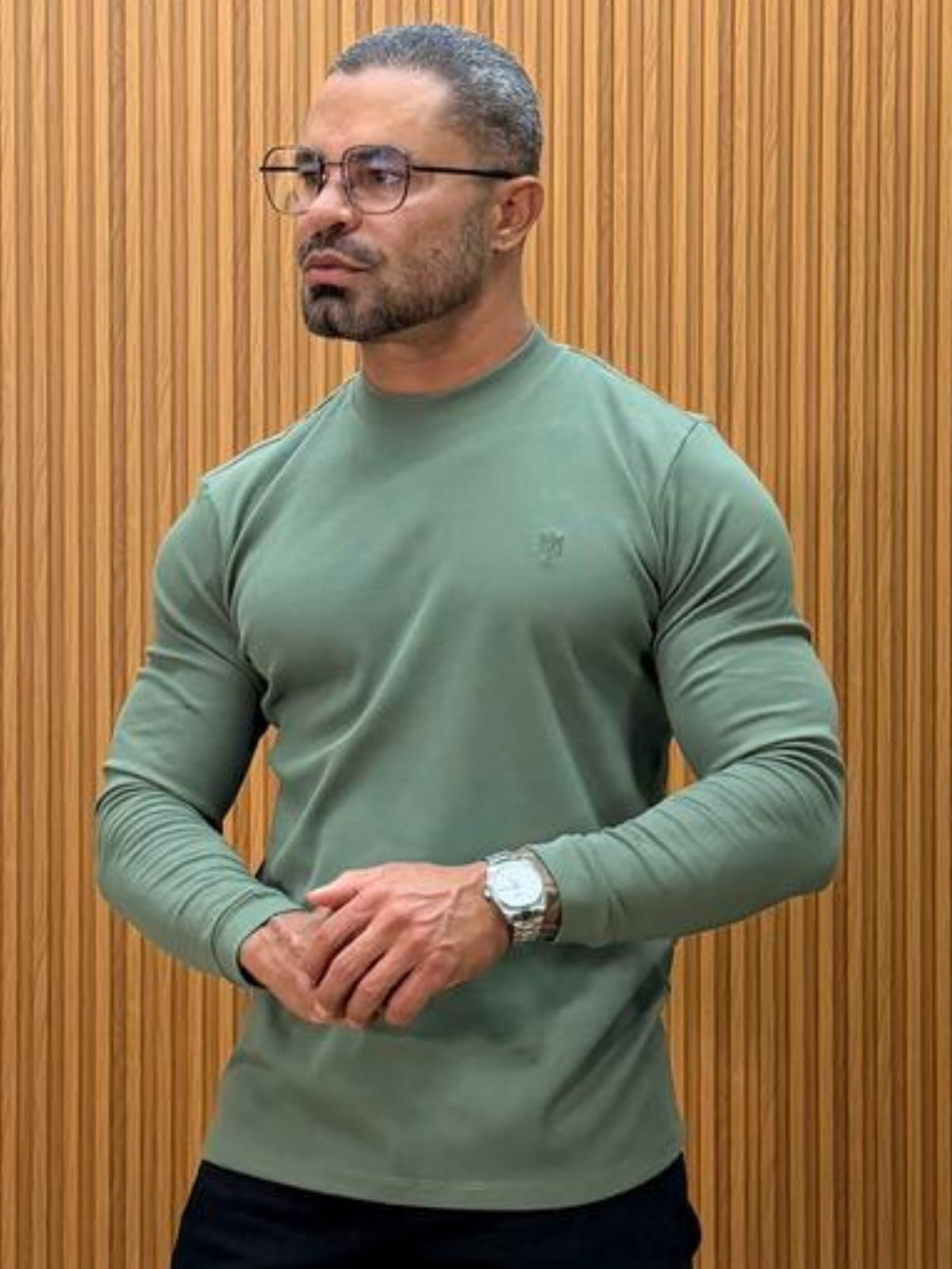 Camisa Canelada Gola Media Manga Longa True Hero