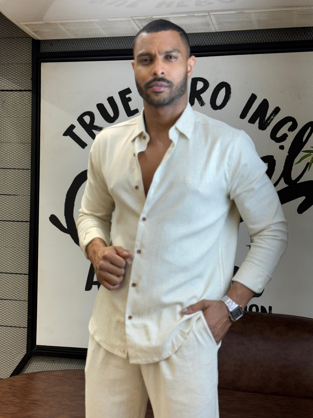 Camisa de Linho com Elastano Super Premium True Hero