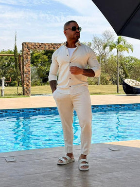 Calça de Linho com Elastano Super Premium
