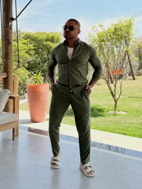 Calça de Linho com Elastano Super Premium