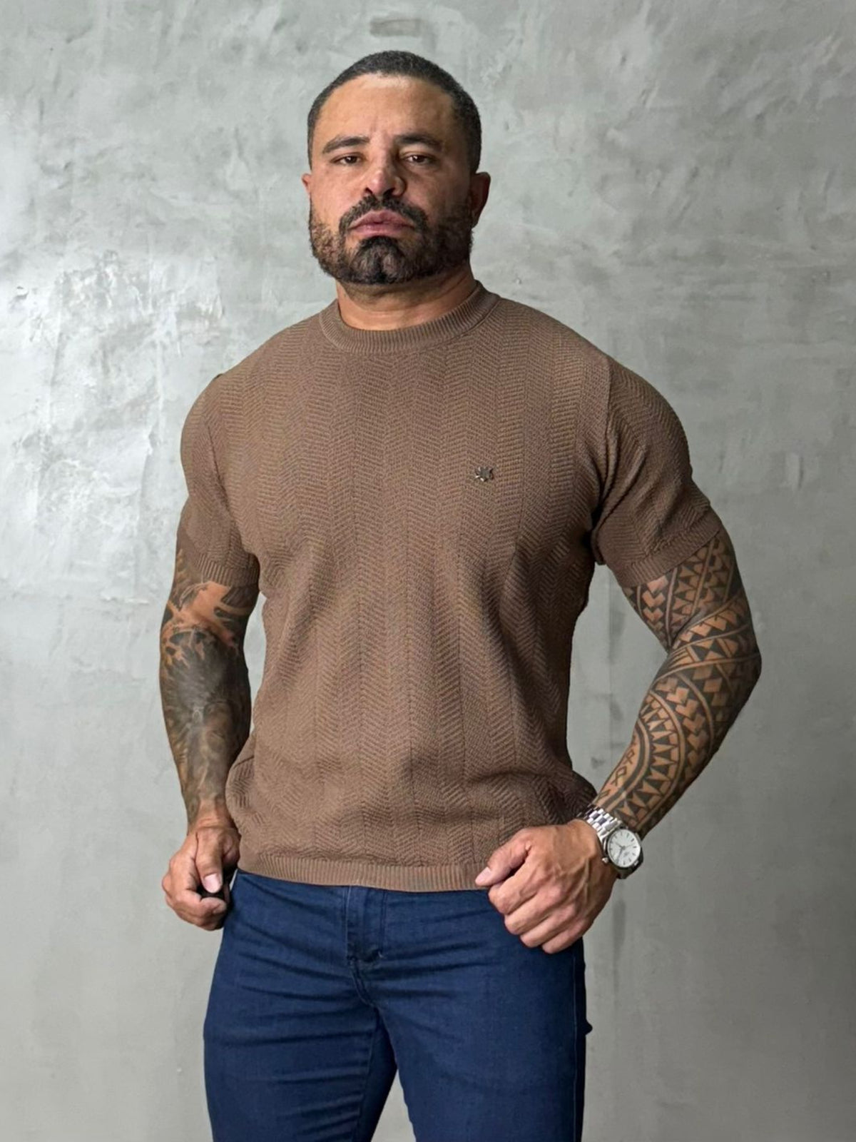 Camisa de Trico Texture True Hero