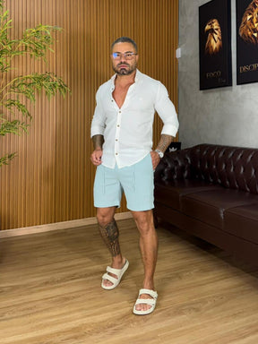 Bermuda de linho com Elastano Super Premium True Hero