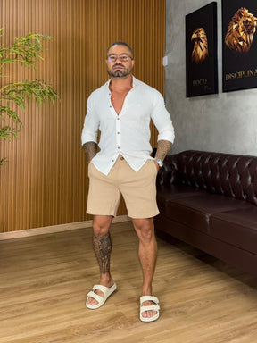 Bermuda de linho com Elastano Super Premium True Hero