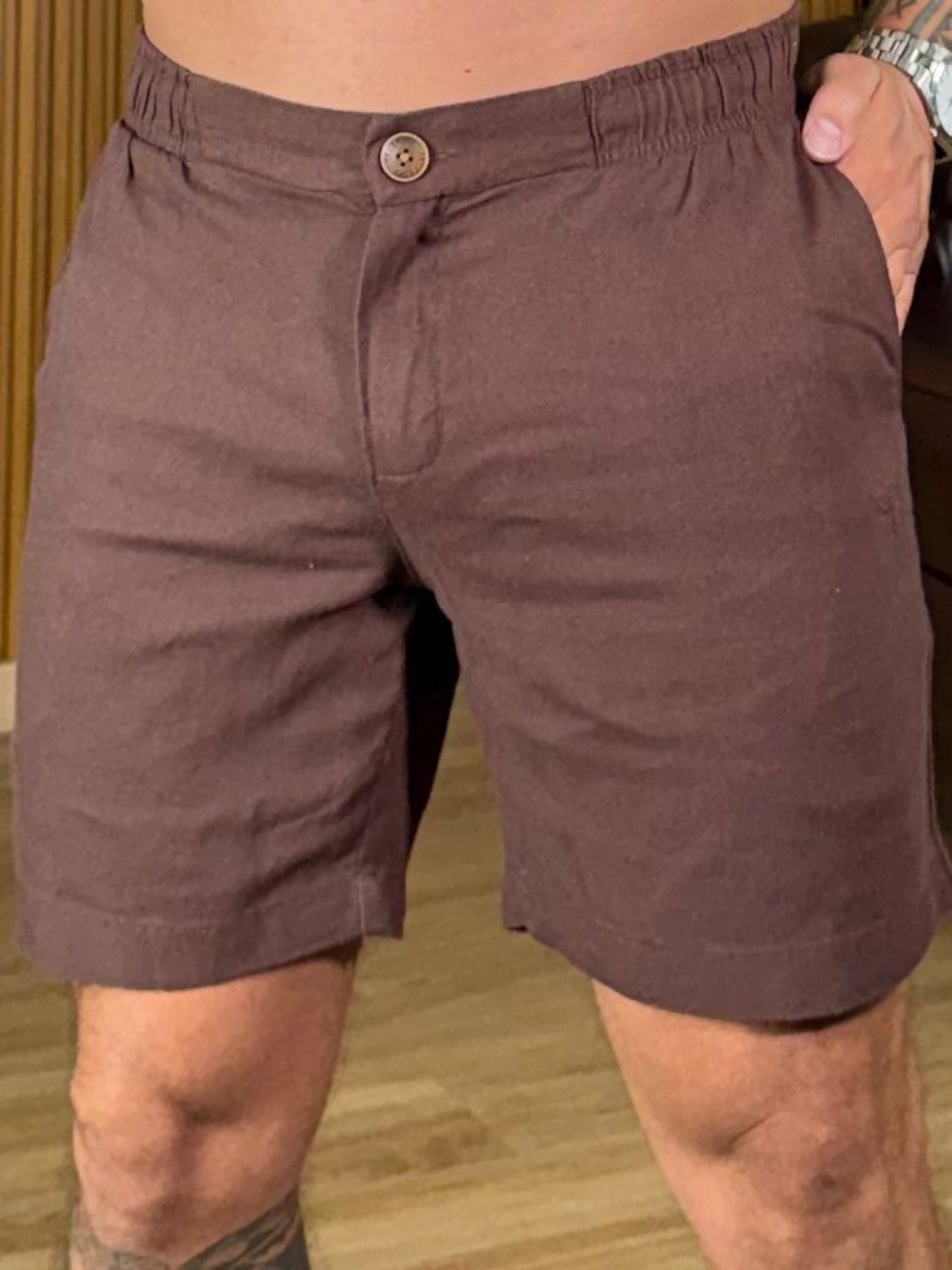 Bermuda de linho com Elastano Super Premium True Hero