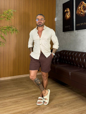 Bermuda de linho com Elastano Super Premium True Hero